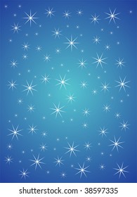 blue stars background - vector