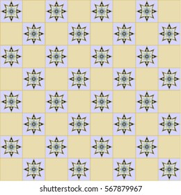 Blue Stars Chess Pattern