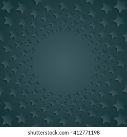 Blue stars in a circle with shadow. Eps 10.
