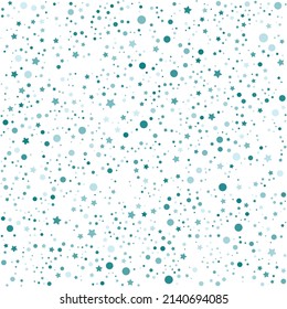 Estrellas y círculos azules en el fondo negro. Ilustración vectorial.