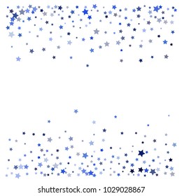Blue Stars Confetti, Glamour Sparkling Vector