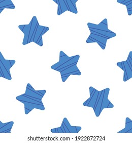 Blue stars on a white background.Pattern for greeting cards, decor, textile, fabric, background, Wallpaper,wrapping paper.
