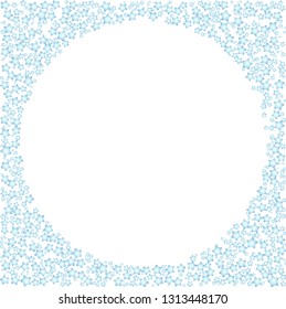Blue stars in a shape of circle frame. Isolated editable vector clip art