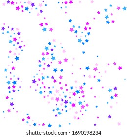 Blue Stars Space. Indigo Confetti Sky. Pink Starry Sky. Green Texture Symbol. Sparkling Gift. Celebration Modern. Glitter Isolated. Falling Card.