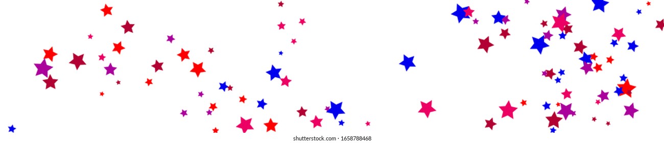Blue Stars Symbol. Red Texture Festive. Indigo Confetti Cosmos. Purple Starry Card. Summer Holiday. Christmas Poster. Sparkling Sky. Celebration Anniversary. 