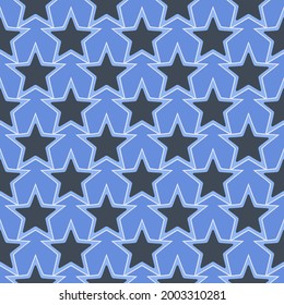 Papel tapiz de las estrellas azules. Patrón de estrellas repetidas y sin fisuras del vector.