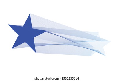 Blue starts motion effect vector design element isolated on white 3 dimensions