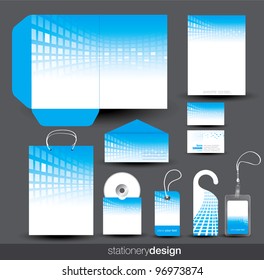 Blue stationery set design in editable vector format