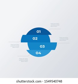 Blue statistical infographic template design. Business concept info graph with 4 options, steps or processes. Vector visualization can be used for workflow layout, diagram, annual report, web