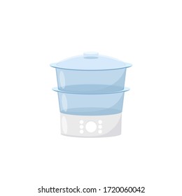 Blue steamer white background vector 