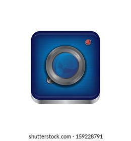blue steel camera interface icon button