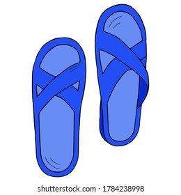 blue step-ins with heel for relaxing on the beach