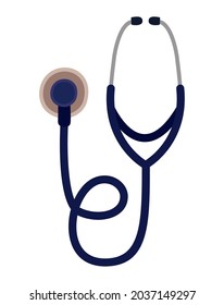 diseño de estetoscopio azul sobre blanco