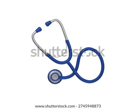 Blue Stethoscope icon 3d render illustration 