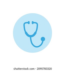 Blue stethoscope icon vector on white background