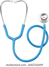 blue stethoscope isolated on white background