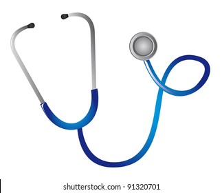 blue stethoscope isolated over white background. vector