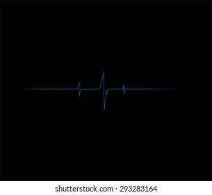 blue stethoscope on a black background vector illustration