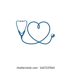 blue stethoscope vector graphic design for logo or illustration template