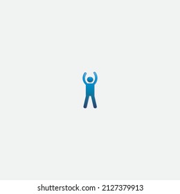 símbolo de la figura del icono de la posición del palo azul símbolo de la acción de las siluetas del cuerpo humano vector 