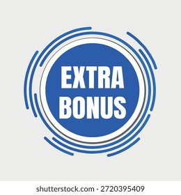 Banner adesivo azul com texto bônus extra sem fundo para seus anúncios