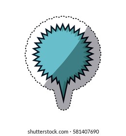 blue sticker circular callout scream for dialogue vector illustration