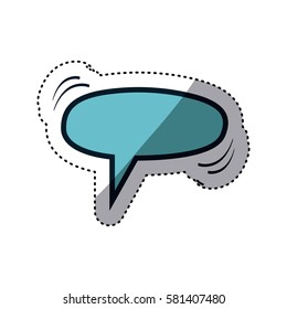 blue sticker ellipse shape dialog box vector illustration