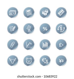 blue sticker finance icons