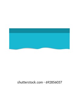 Blue sticker isolated on white background. A note in the style of realism