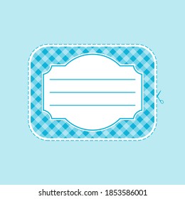 blue sticker for jars with homemade preparations. vector illustration. blank forms for label.