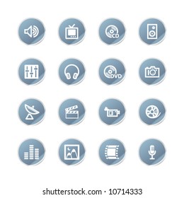 blue sticker media icons