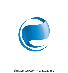 blue sticker on white background. Vector illustration