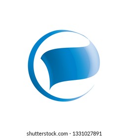 blue sticker on white background. Vector illustration