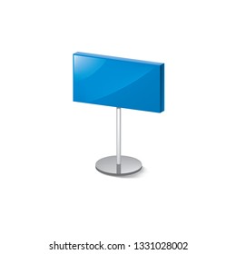 blue sticker on white background. Vector illustration