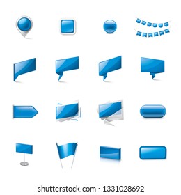blue sticker on white background. Vector illustration