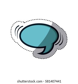 blue sticker oval shape dialog box vector illustration