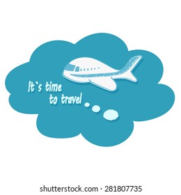 Blue sticker with plane.