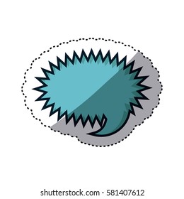 blue sticker rounded callout scream for dialogue vector illustration