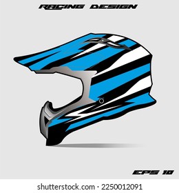 Blue sticker sport helmet wrap and vinyl sticker design.