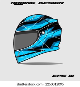 Blue sticker sport helmet wrap and vinyl sticker design.