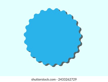 Blue sticker or stamp icon on blue background.