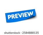 Blue Sticker With Text Preview