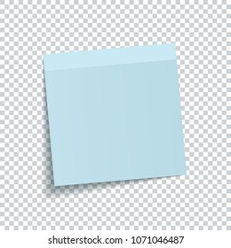 Blue sticky note isolated on transparent background. Vector illustration EPS10.