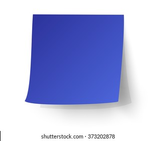 Blue sticky note,. vector illustration.
