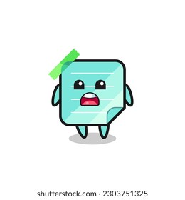 blue sticky notes illustration with apologizing expression, saying I am sorry , cute style design for t shirt, sticker, logo element