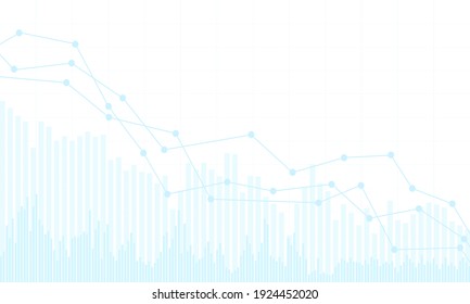 Blue stock market or financial chart with a declining trend. On a white background - vector