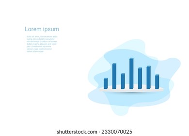 Blue Stock Market Trading Background. Wallpaper. Finance Banner. Graph. Vector Illustration