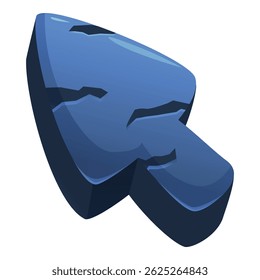 Blauwe stenen cursor die klikken en browsen op een computer of website vertegenwoordigt