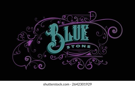 BLUE STONE lettering custom style design