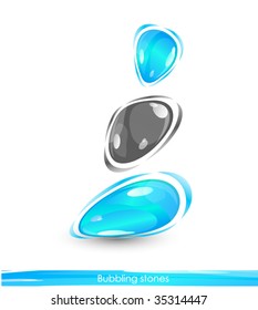 Blue stone-shapes like a bubbles